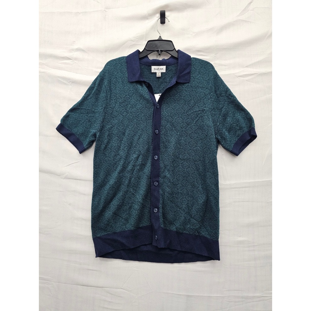 Goodfellow & Co Mens Casual Button Cardigan Sweater Navy Cotton Blend Size M